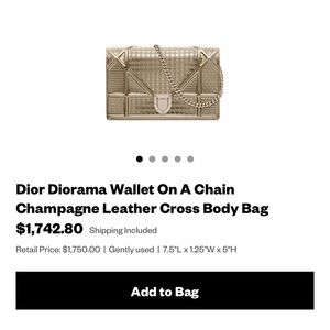 Christian Dior Diorama champagne/gold clutch